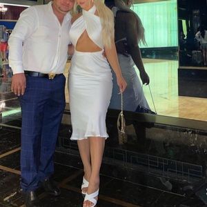 Beautiful white midi dress from Verge Girl.